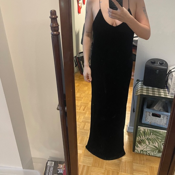 Realisation Par Black Velvet silk slip dress - Picture 7 of 10